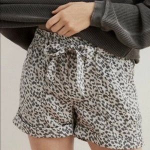 Aerie Leopard Paperbag Camp Shorts